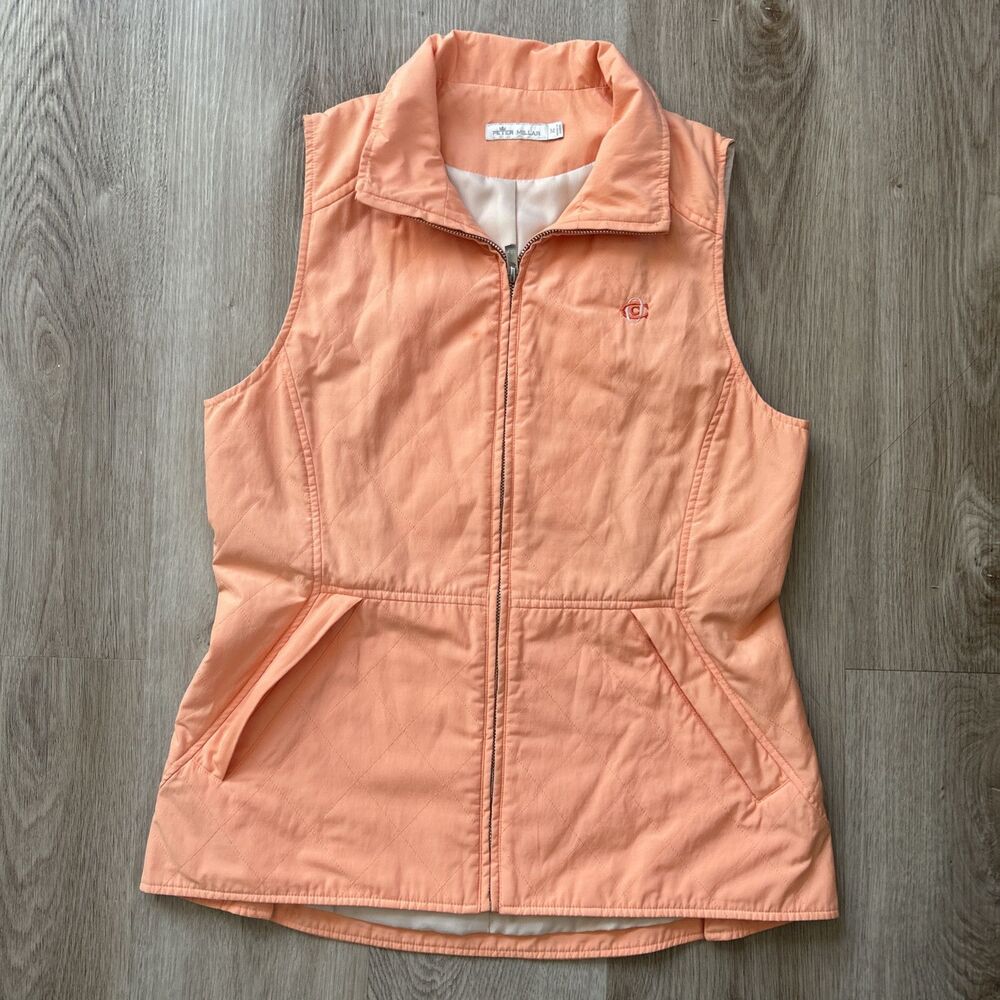 Peter Millar Womens Medium Pink Coral Golf Vest Athletic Lightweight Preppy